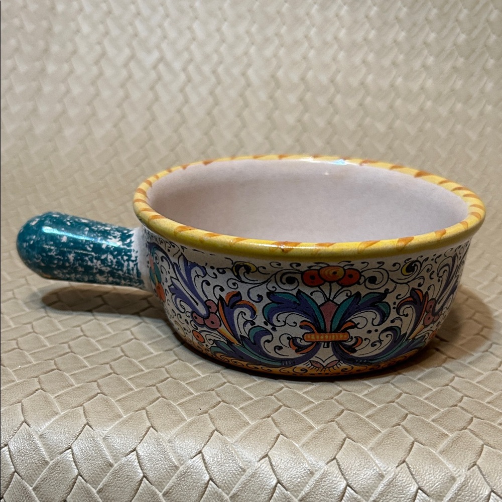 Italian Hand-Painted Terracotta Bowl Only Made in Italy.